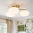 3-Light Glass Semi Flush Mount