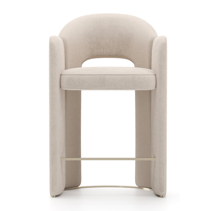 Overlap Bar Stool Ivory, Counter Stool (26” Seat Height)