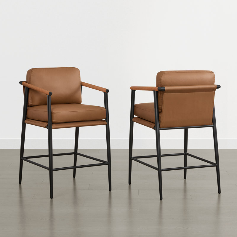 Tabouret de bar moderne rembourré, Brown
