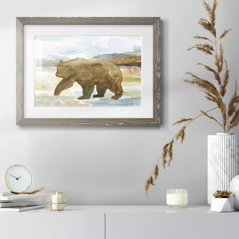Mountain Bear - impression d'un seul cadre photo, H 28 po x l 42 po x P 1,5 po, Gris