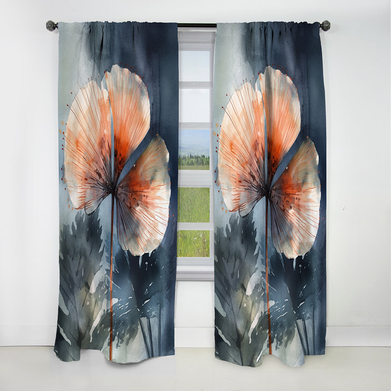 Feuilles de palmier tropicales Ginkgo V - rideau palmiers - rideau occultant à motif floral - 1 panneau, L 52 po x L 120 po