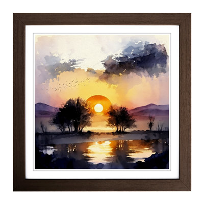 Sunrise Watercolour No.1 - Framed Print