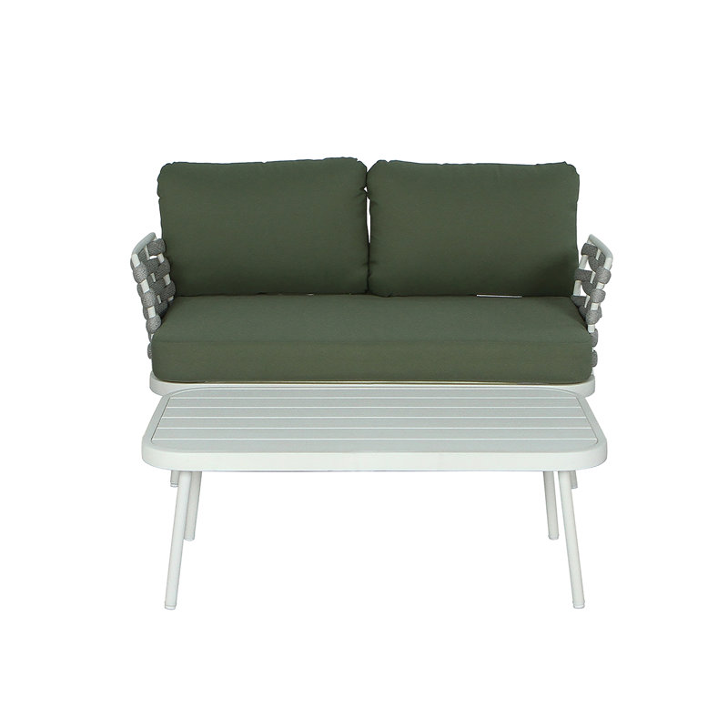Causeuse et table en acier Mariano, Vert