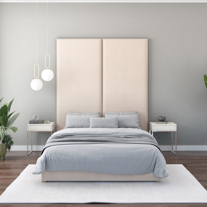 Nayali 90cm x 210cm Upholstered Wall Paneling, Beige