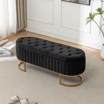 Katashia  Upholstered Flip Top Storage Bench