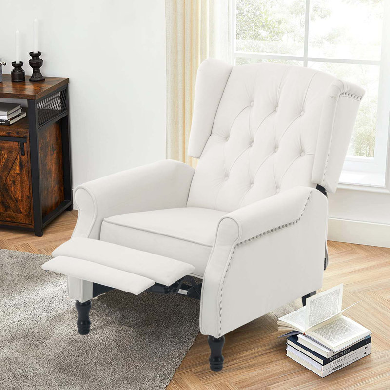 Druv Recliner, Light Beige Flannelette