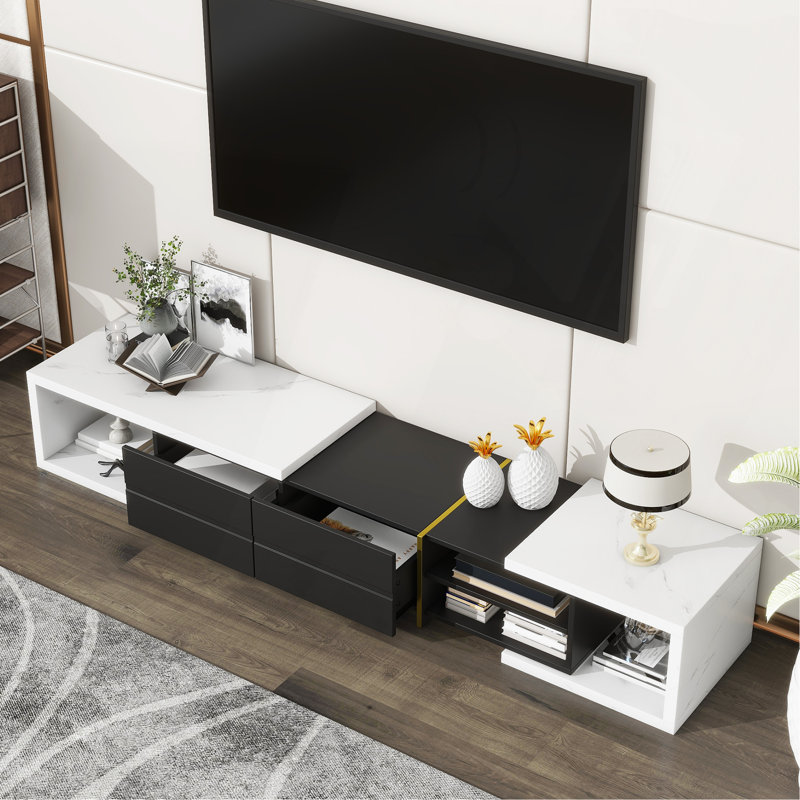 Meuble télé polyvalent et élégant pour une installation de divertissement moderne, Noir / blanc
