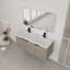 Meuble-lavabo mural avec lavabo double en résine et portes à fermeture douce-1318016124