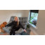 Très grande chaise berçante d'extérieur Papasan avec coussin épais de 6 po-2104018596