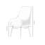 Quenton Modern Velvet Dining Chair - Accent Chair with Ergonomic Back Handle and Armrests - Gold Plated Metal Legs - For Kitchen Dining Room Living Room - Single-260613507