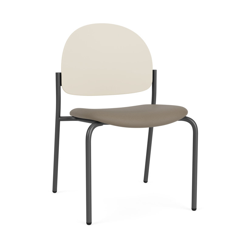 Chaise d'invité sans accoudoir Chat Chat, Gris anthracite, Modena Farro / Sand Beige Poly