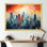Aquarelle colorée, art mural New York City II