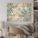 Sérénité chinoise en bambou bleu I - art mural en bois de bambou sur bois de pin naturel