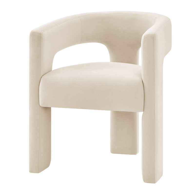 Dasantila Upholstered Dining Side Armchair, Light Beige