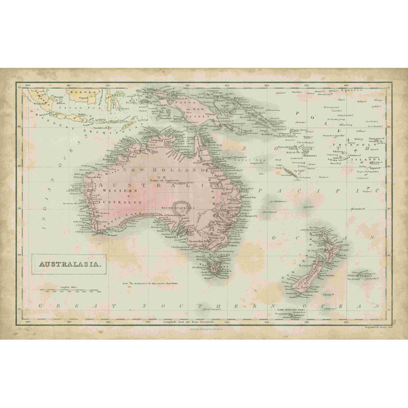 Carte de l'Australie, H 32 po x l 48 po