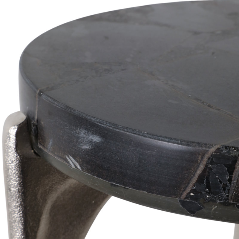 Table d'appoint Altrincham Contemporary Quartz, Noir, Argent argent