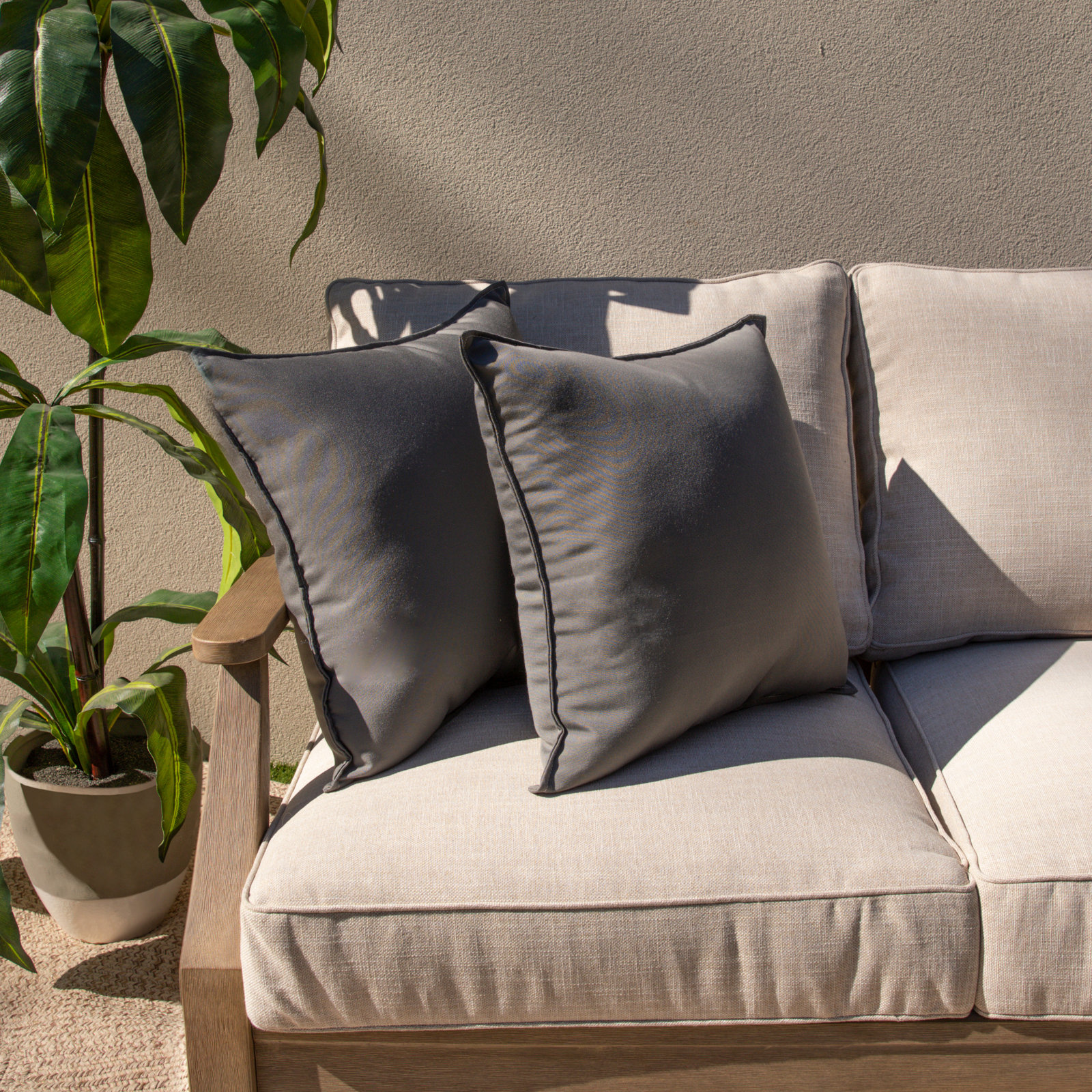 Everton 20" x 20" Sunbrella® Throw Pillow, Charcoal
