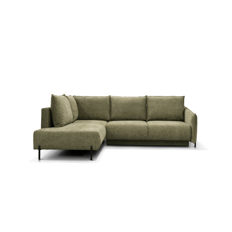 Marcella Green Left Side Sectional With Bed, Left Hand Facing
