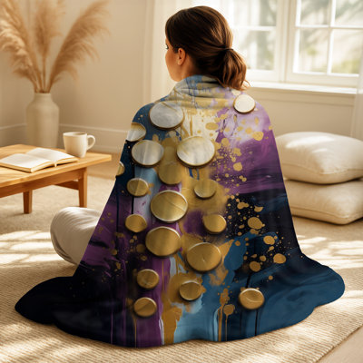 Ensemble de couvertures et d'oreillers mauves et mauves sur toile III