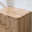 Nightstand with 3-Drawer,  Wood Bedside Table with 1.97"-Thick Fluted Side Panels and Faux Marble Top, Natural Oak-1899351944-1899351945