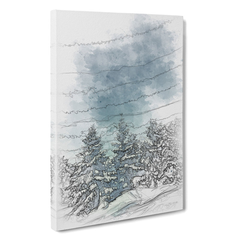 Winter Forest Vol.9 Sketch - Wrapped Canvas, 50cm H x 35cm W x 3cm D