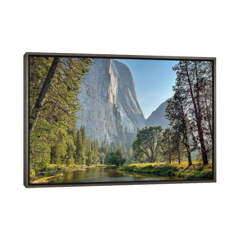 Yosemite Morning Majesty - reproduction d'art murale - toile encadrée, Gris, H 32 po x l 48 po