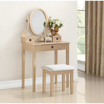 Ensemble coiffeuse et tabouret de maquillage Moniys