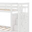 Lit superposé simple au-dessus de simple avec lit gigogne et escalier-135891490