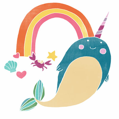 Happy Narwals IV by June Erica Vess - Wrapped Canvas Painting