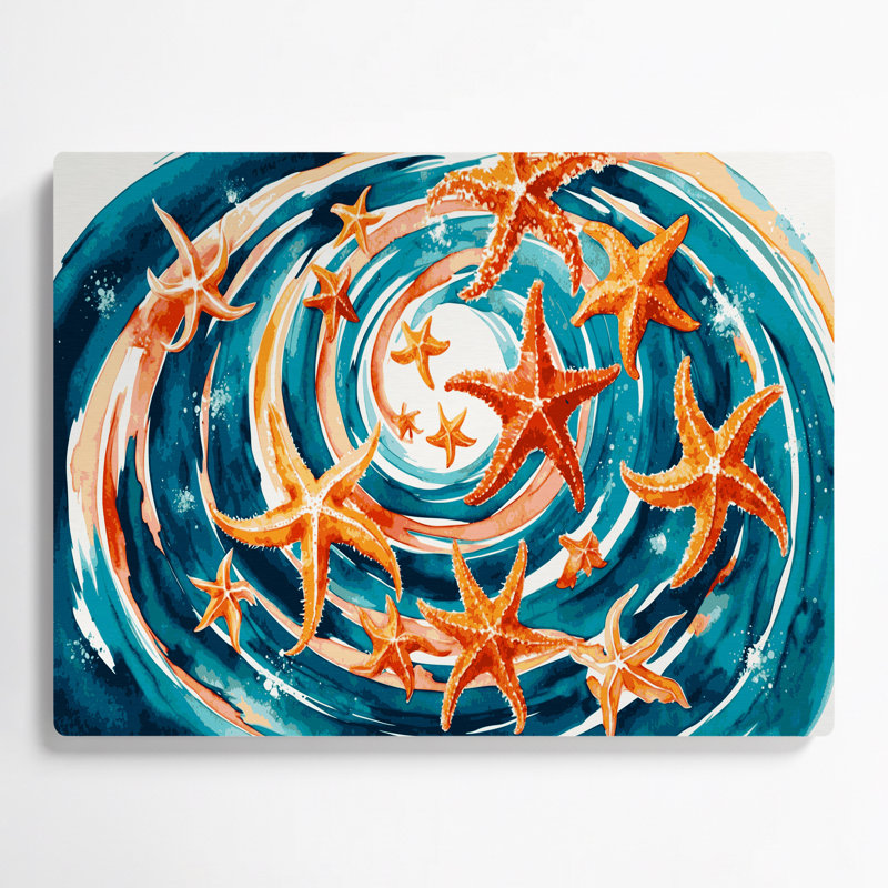 Nautique, étoile de mer, art mural en métal bleu, H 11 po x l 14 po