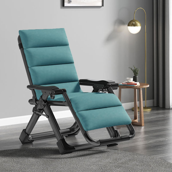 Halback Zero Gravity Chair, Folding Reclining Lounge Chair with Cushion, Headrest Support 400lbs Arlmont & Co. Cushion Color: Silver/Gray