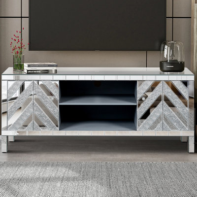 Meuble télé 47 pouces avec portes en verre Diamond
