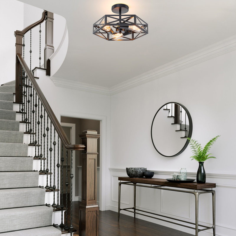 3-light Farmhouse Semi Flush Mount