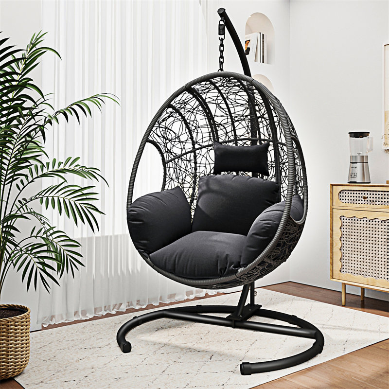 Balancelle en osier pour l'intérieur New Comming, Gris, Gris