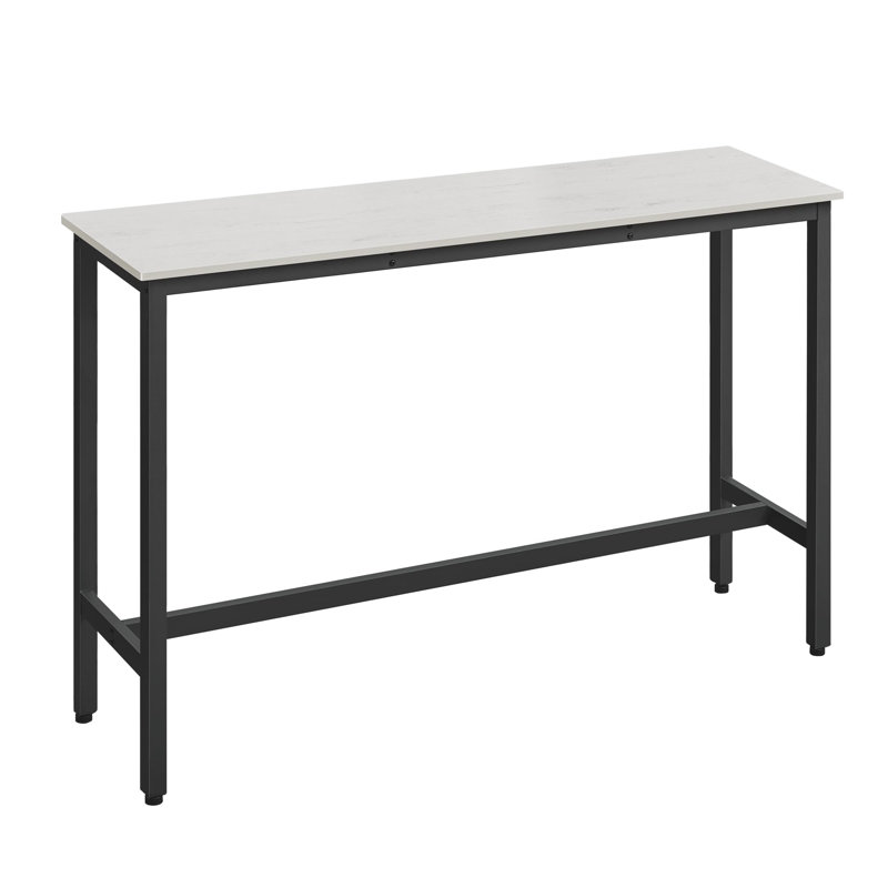 Zac Rectangular 2 - Person Outdoor Standing Height Table, Rustic White, 90cm H x 140cm W x 40cm L