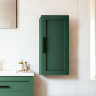 14 Inch Floating Bathroom Vanity Side Cabinet with a Door and a Shelf