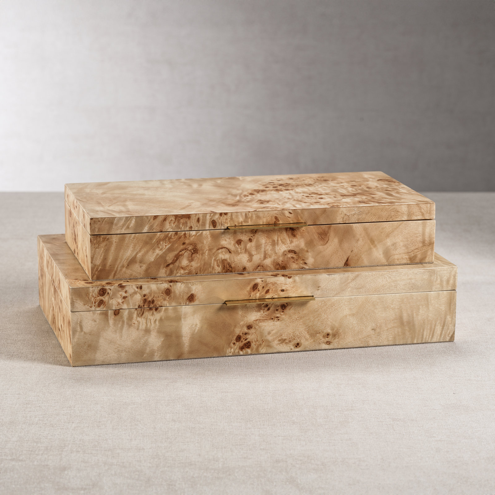 Monterey Burl Veneer/ MDF Decorative Box, 2.5" H x 13" W x 6.5" D