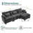 113" W 4 - Piece Chenille Sectional-1829924996