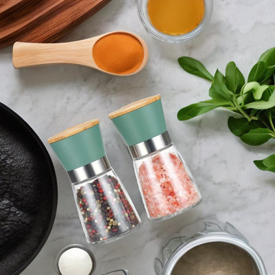 Glass Salt & Pepper Mill Set