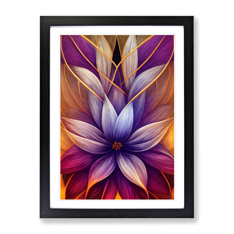 A Super Flower - Single Picture Frame Print, 64cm H x 46cm W x 2cm D, Black