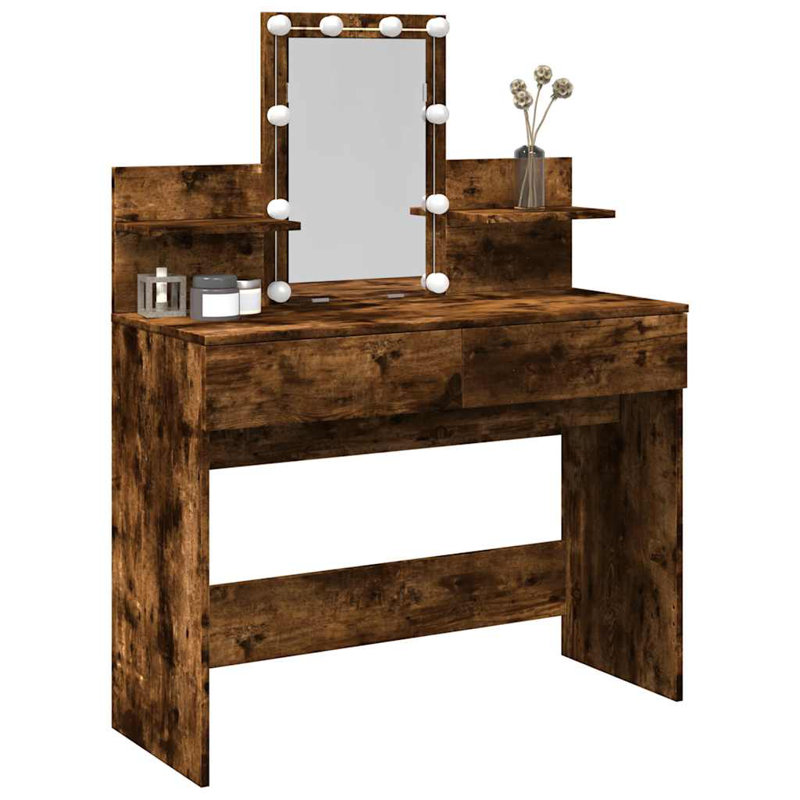 Dressing Table 100 X 40 X 130 Cm Engineered Wood, Smoked Oak