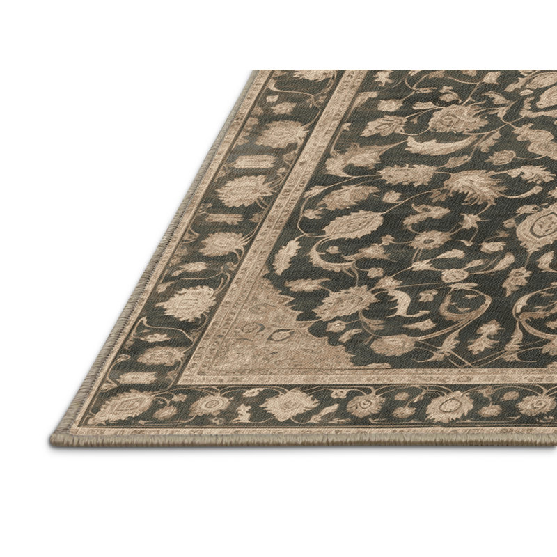 Tapis brun lavable à la machine, Rectangulaire 7 pi x 10 pi