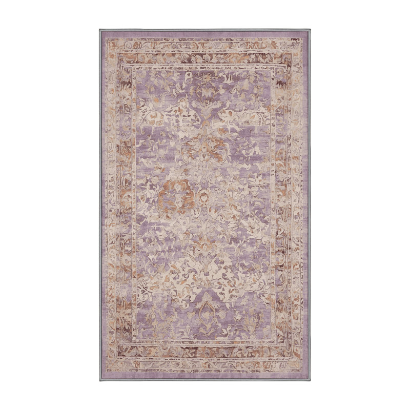 Machine Washable Gray Area Rug, Runner 2' x 5'