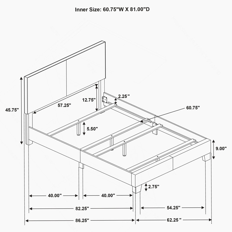 Efram Cream Upholstered Queen Bed