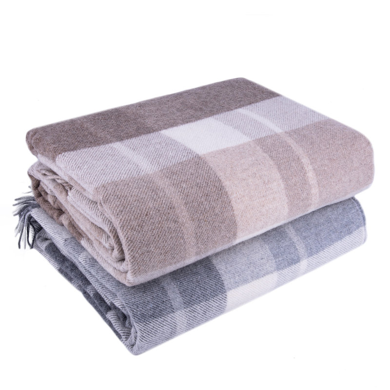Plain Weave / Muslin Throw Blanket, Brown/Gray