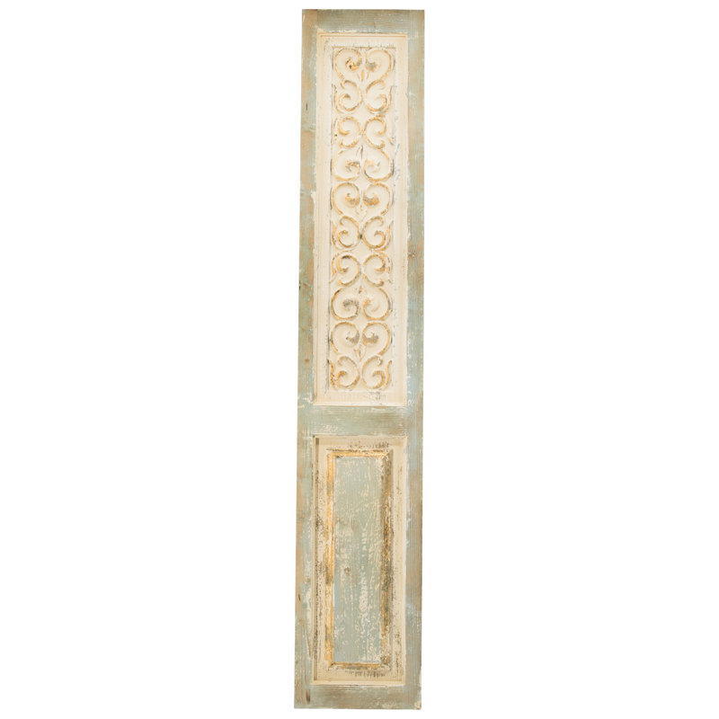 Grand panneau suspendu en bois 14 po x 78,5 po - Décoration murale blanche délavée et pièce bleue 14,1 x 1