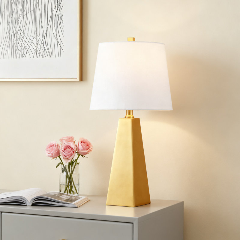 Lampe de table à DEL en résine 20,5 pouces avec ampoule incluse pour la table de chevet de la chambre à coucher, bureau, salon, bibliothèque, éclairage décoratif moderne