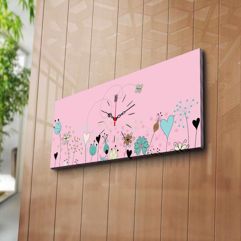 Horloge murale élégante en toile 11,8 po x 27,6 po | 100% toile de suède, cadre 100% bois (épaisseur: 1,2 po) | Décoration intérieure élégante, parfaite pour le salon, la chambre à coucher et les espaces de bureau