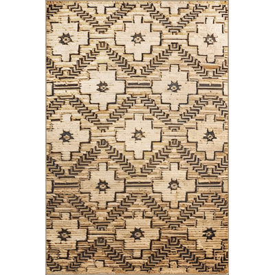 Black-Brown Themed Traditional Motif Patterned Decorative Rug