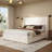 High Headboard Platform Bed Frame Made Of Sherpa With Hidden Storage Compartments-1093416594-1093416593